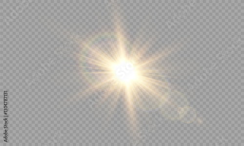 Glow isolated white transparent light effect, sun light with lens flare effect. Sun flush, Overlays, light, Sun, sunrays, transitions, lens flare, light leaks and glare in PNG format. PNG sunlight fla