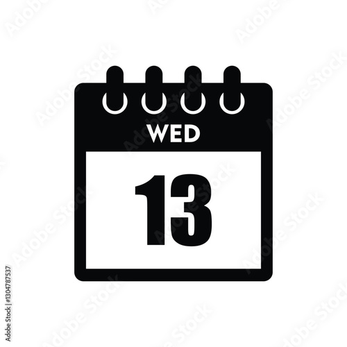 calender icon, 13 wednesday icon with white background