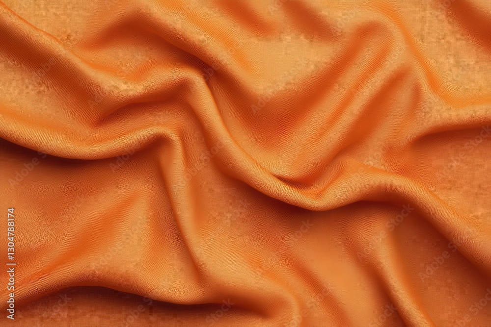 Obraz premium A close-up of smooth, orange fabric showcasing elegant folds and texture, perfect for textiles, fashion, or interior design.