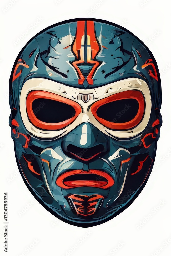 Naklejka premium an AI Image Generator, Colorful Mask with Intricate Design