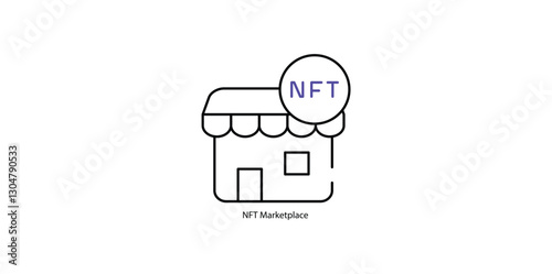 NFT Marketplace Digital Art and Collectibles Exchange Vector Icon