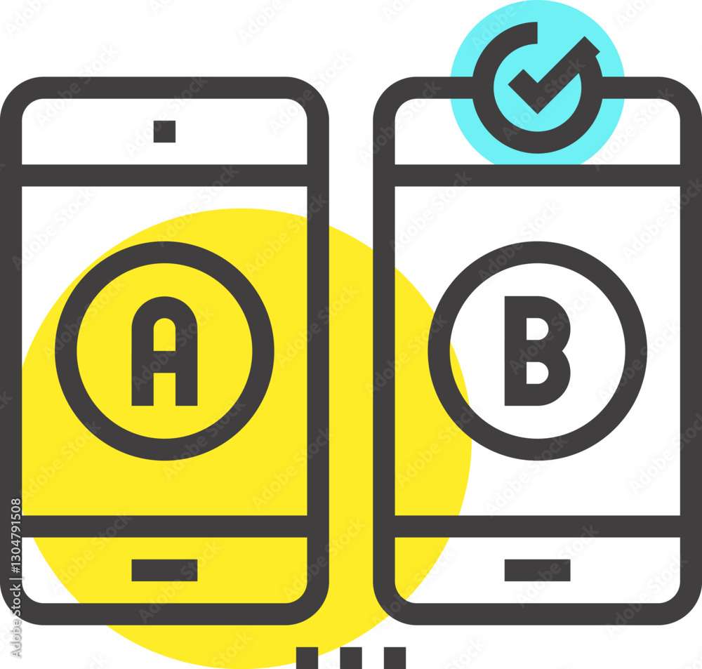 ab testing flat line web icon concept ab testing flat line web icon concept