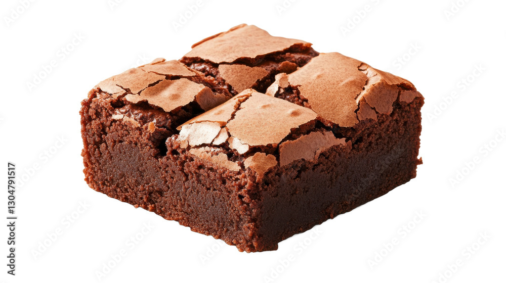 Delicious Cracked Top Chocolate Brownies, Square Brownie Dessert, Bakery Treat Delicious Cracked Top Chocolate Brownies, Square Brownie Dessert, Bakery Treat