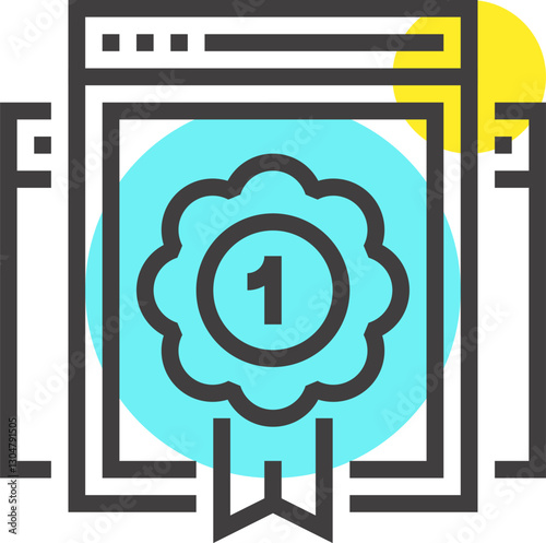 quality flat line web icon concept