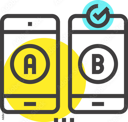 ab testing flat line web icon concept