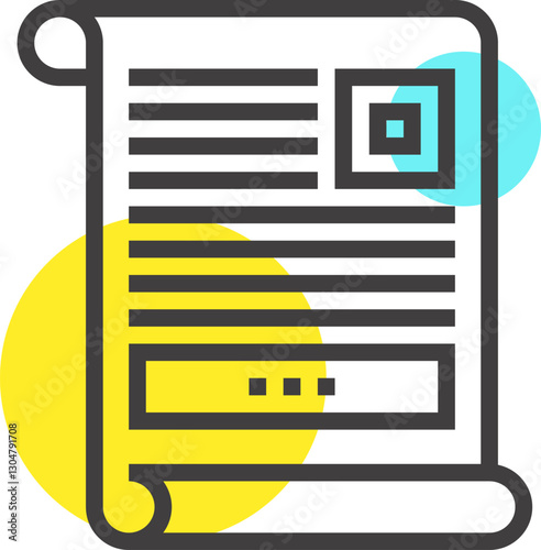 leaflet marketing flat line web icon concept