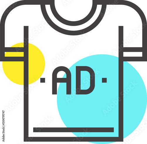sponsored ads flat line web icon concept