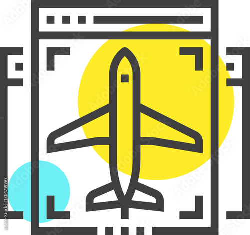 landing page flat line web icon concept