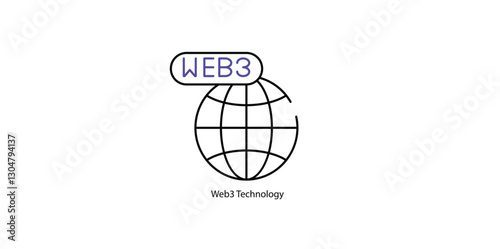 Web3 Technology Decentralized Internet Innovation Vector Icon