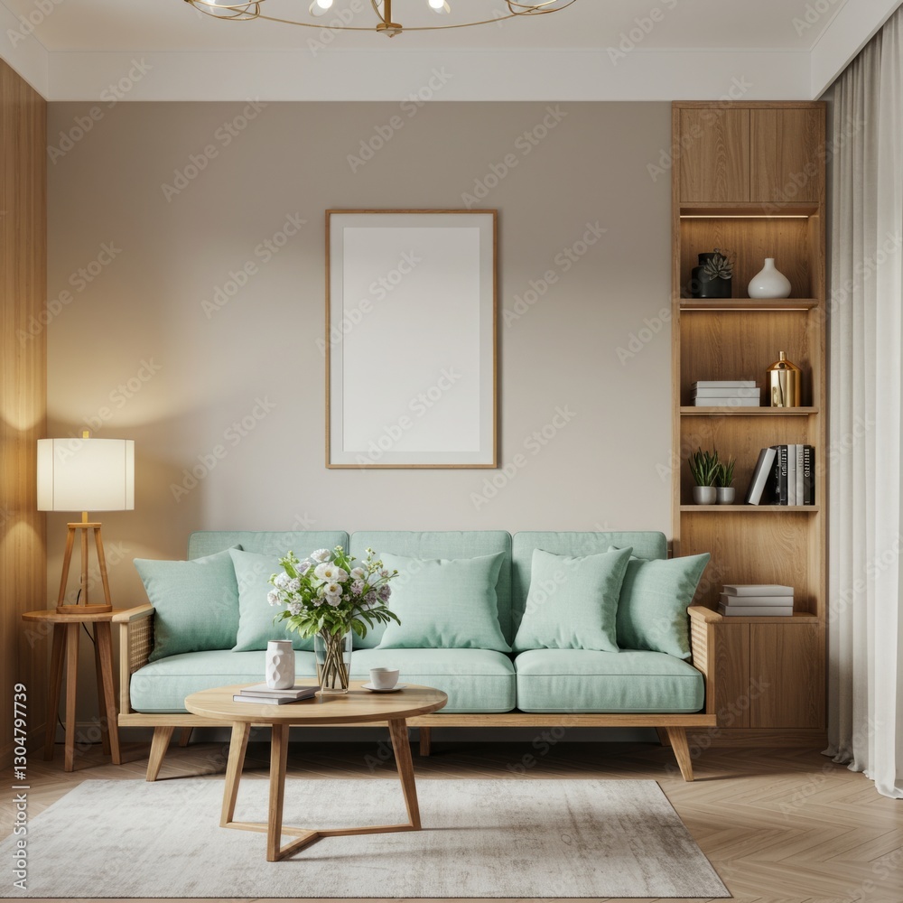 Fototapeta premium Serene Living Space with a Modern Touch