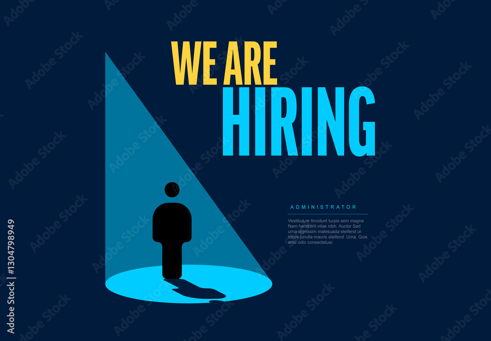 We Are Hiring Announcement Layout template for poster flyer social media banner