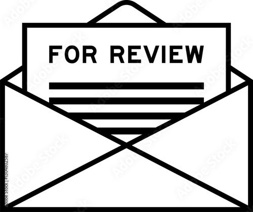 Envelope and letter sign with word for review as the headline