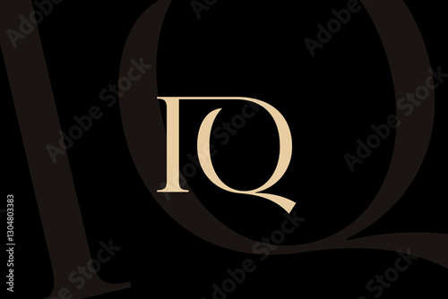 IQ or QI letter logo icon design. Classic style luxury initials monogram.