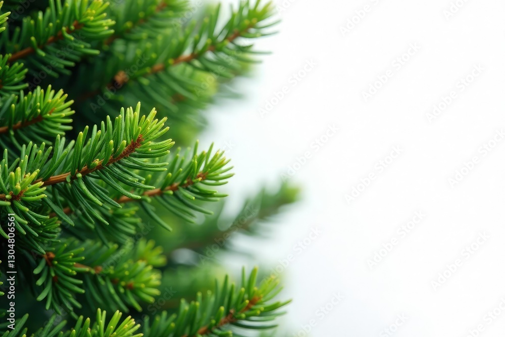 Lush green pine foliage against a crisp white backdrop, pine, trees, serene landscape Lush green pine foliage against a crisp white backdrop, pine, trees, serene landscape
