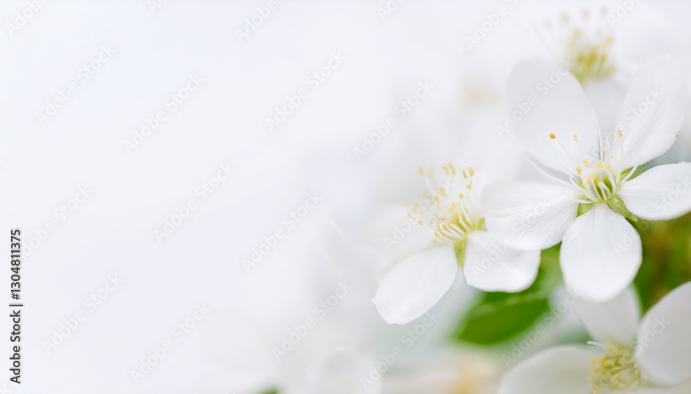 Blooming white flowers on white background. Spring or summer season. Floral artistic concept. Blooming white flowers on white background. Spring or summer season. Floral artistic concept.