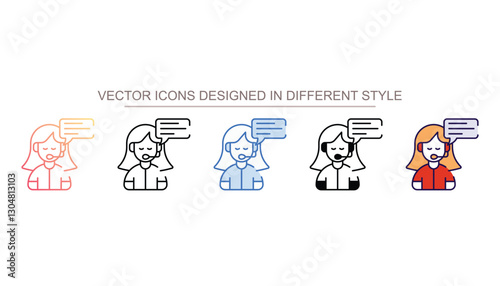 Customer Service icon design with white background stock illustration