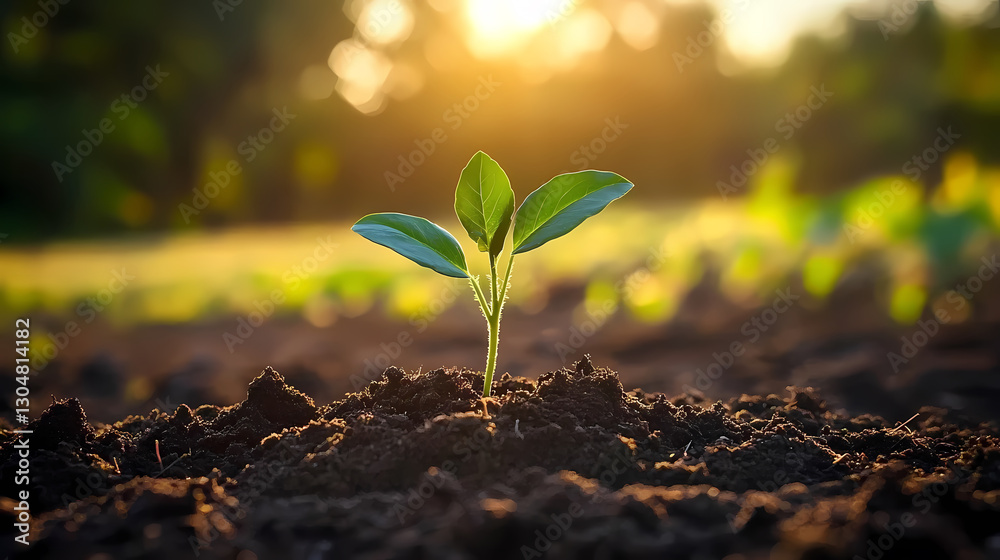 Close-up of Seedling Emerging from Soil Close-up of Seedling Emerging from Soil