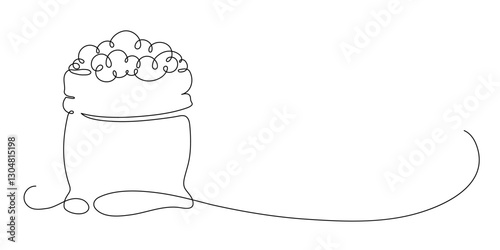 Bag full of soil. Farming and agriculture illustration.