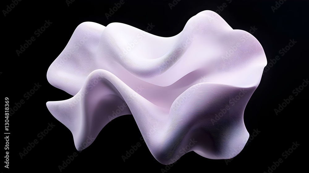 Abstract Soft Shape in Light Pink Color on Black Background Abstract Soft Shape in Light Pink Color on Black Background
