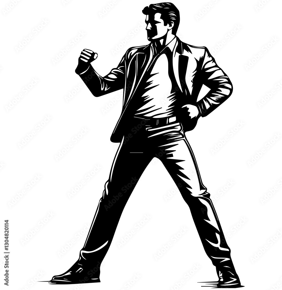 vector illustration of a businessman standing position vector illustration of a businessman standing position