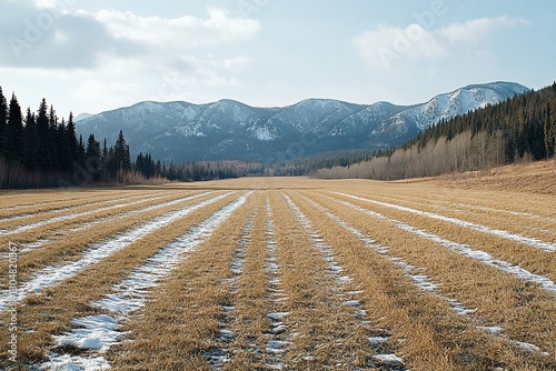 Mountain valley airstrip, winter landing strip