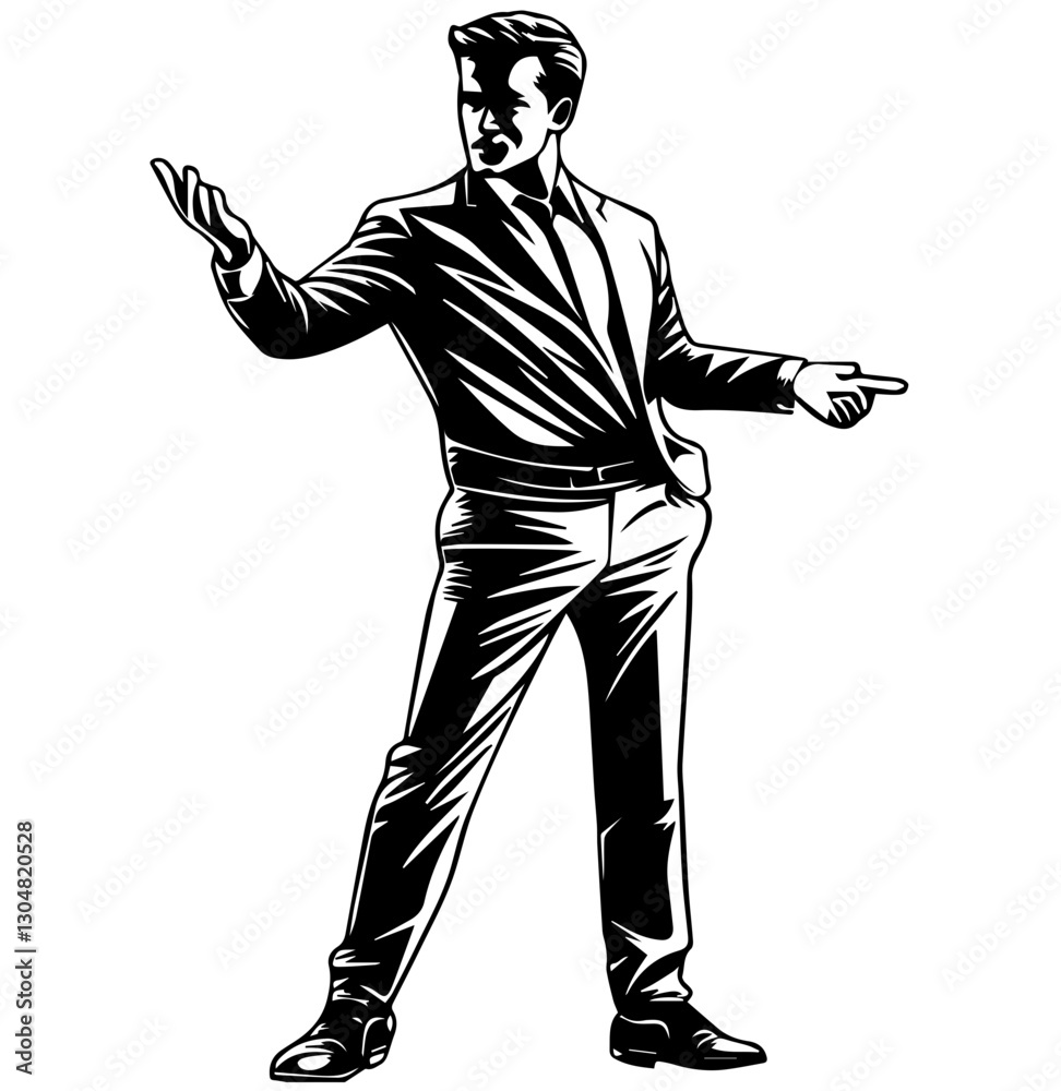 vector illustration of a businessman standing position vector illustration of a businessman standing position