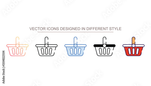 Shopping basket icon design with white background stock illustration