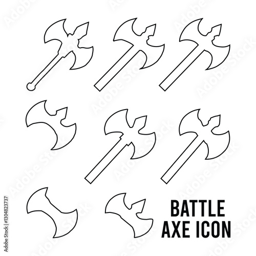 A collection of fantasy axe and mace weapon icons