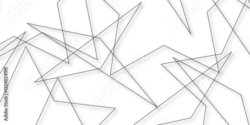 Abstract background with liens and triangles shape on white background. White and grey geometric overlapping rectangle pattern Geometric background soft shadows as patten ..White polygon textured .