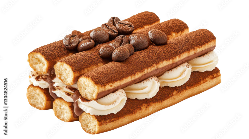 Delicious Tiramisu Cake with Coffee Beans Layers of Creamy Dessert Delicious Tiramisu Cake with Coffee Beans Layers of Creamy Dessert