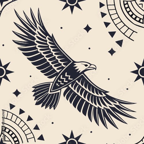 This mesmerizing ethnic pattern offers a unique and evocative interpretation of Mayan artistry.  Intricate glyphs and geometric symbols create a sophisticated and visually stimulating design.