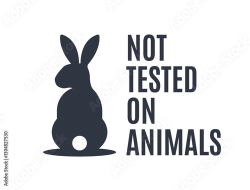 Not Tested on Animals Icon with Rabbit Symbol. Not Tested on Animals Concept. Vector Illustration.
