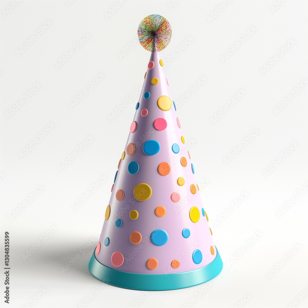 Colorful party hat with pastel polka dots, perfect for festive celebrations. Colorful party hat with pastel polka dots, perfect for festive celebrations.