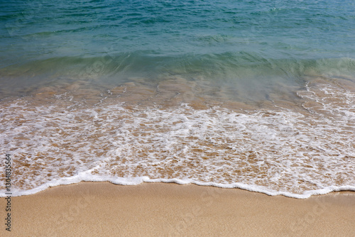 Wallpaper Mural Empty sea beach with sand and blue wave. Background for holidays on a nature Torontodigital.ca
