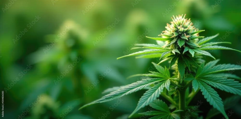 delicate white flowers on a bushy marijuana plant, nature, cannabis delicate white flowers on a bushy marijuana plant, nature, cannabis