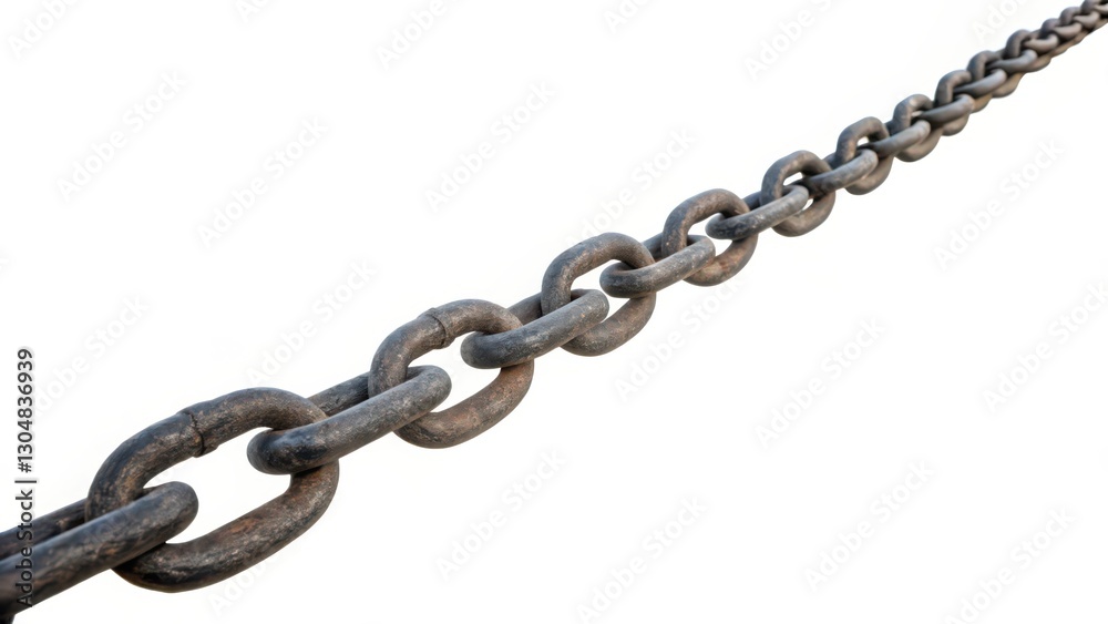 Obraz premium Metal Chain on White Background