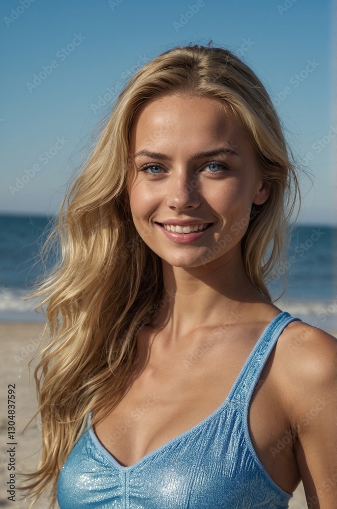 Models posing at the beach for swimwear and lifestyle Models posing at the beach for swimwear and lifestyle
