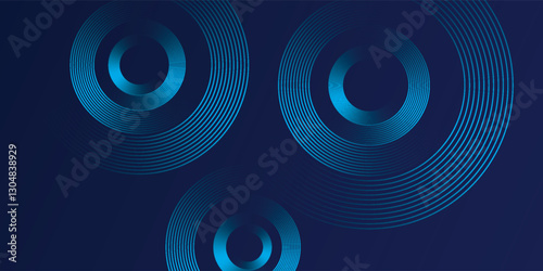 Blue abstract background with glowing circles. Swirl circular lines pattern. Geometric spiral. Twirl element. Modern graphic design. vector