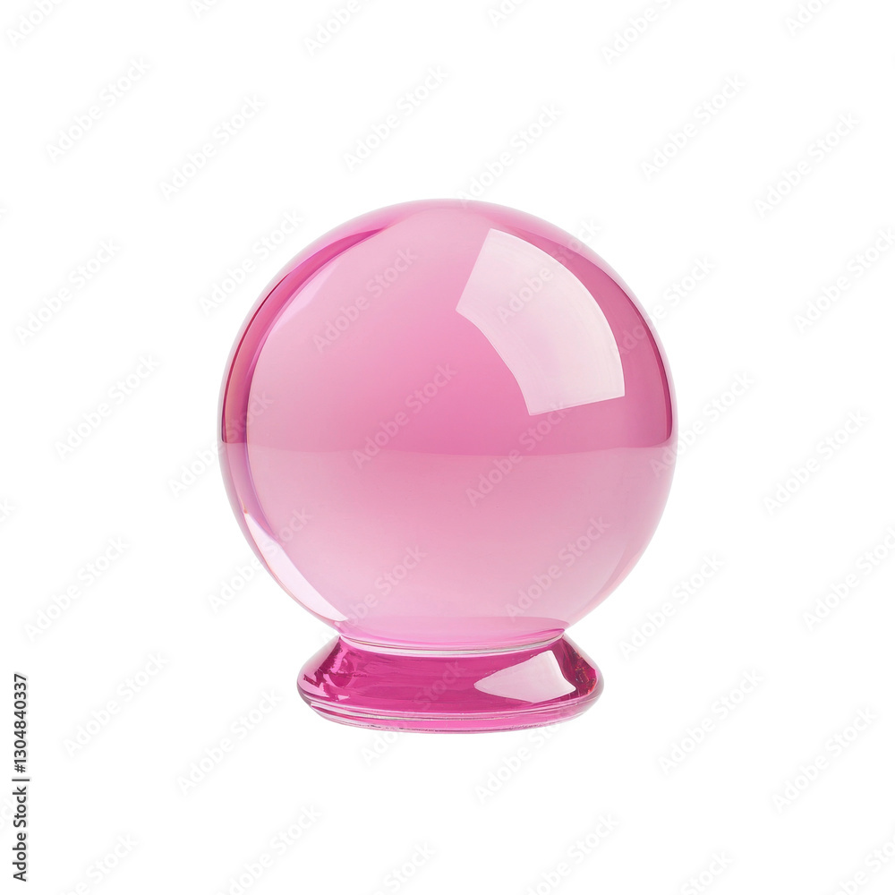 Obraz premium A vibrant pink crystal ball, symbolizing mysticism and fortune-telling.