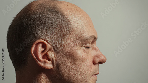 Side profile of a middle-aged man with thinning hair