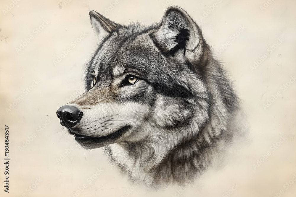 Fototapeta premium Portrait of a Grey Wolf