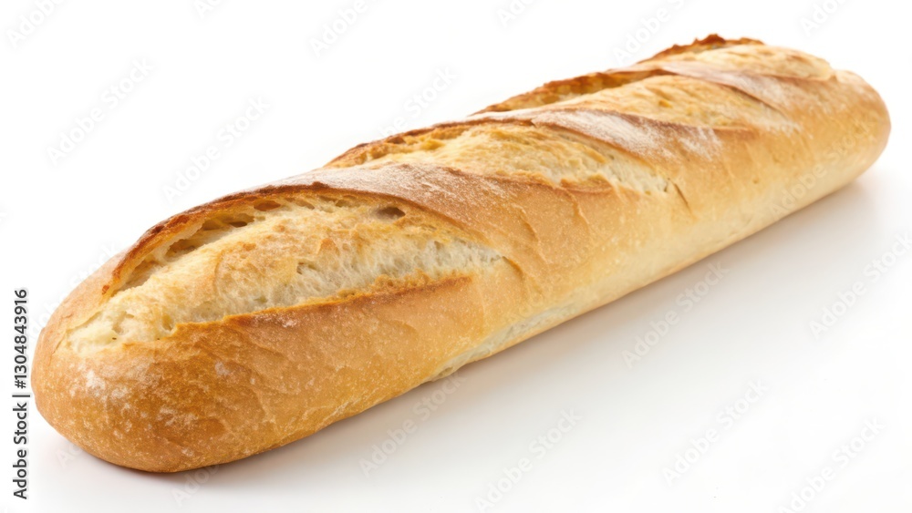 Crusty Bread Loaf on White Background Crusty Bread Loaf on White Background