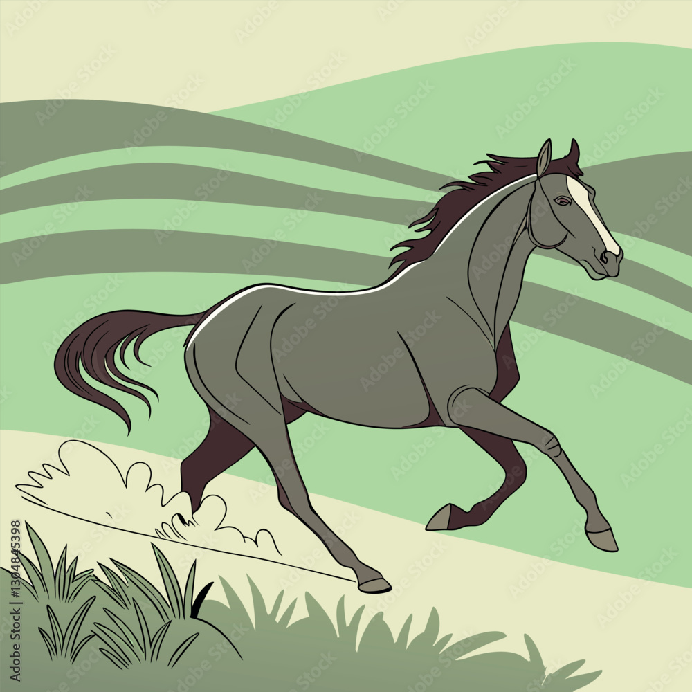a-powerful-stallion-in-mid-gallop--dust-kicking-up a-powerful-stallion-in-mid-gallop--dust-kicking-up
