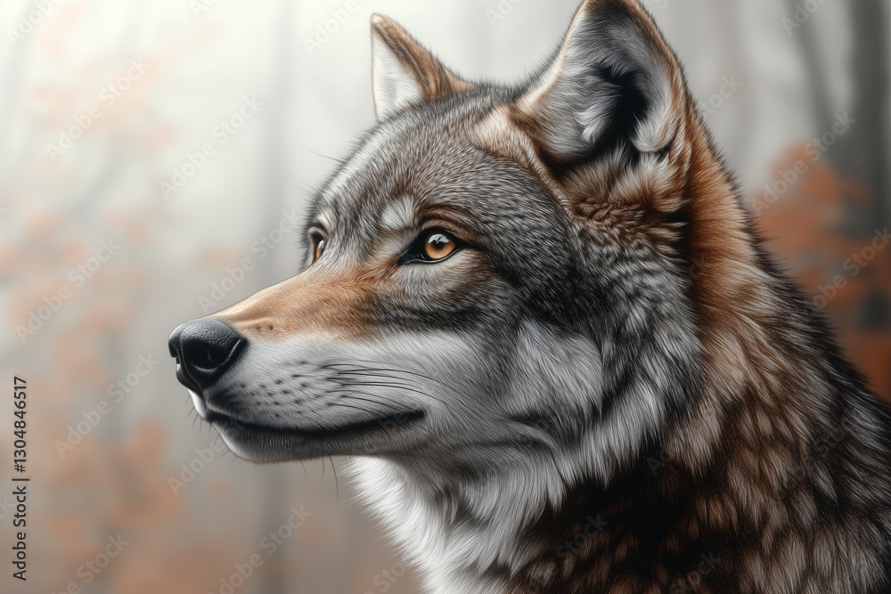 Fototapeta premium Portrait of a Grey Wolf