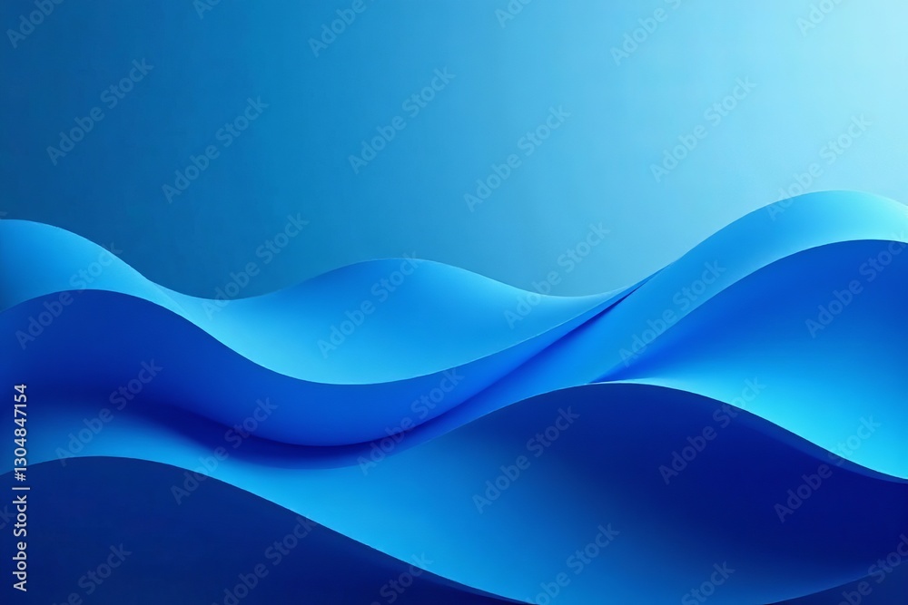 Obraz premium Abstract blue wave background with gradient effect, backdrop, modern, texture