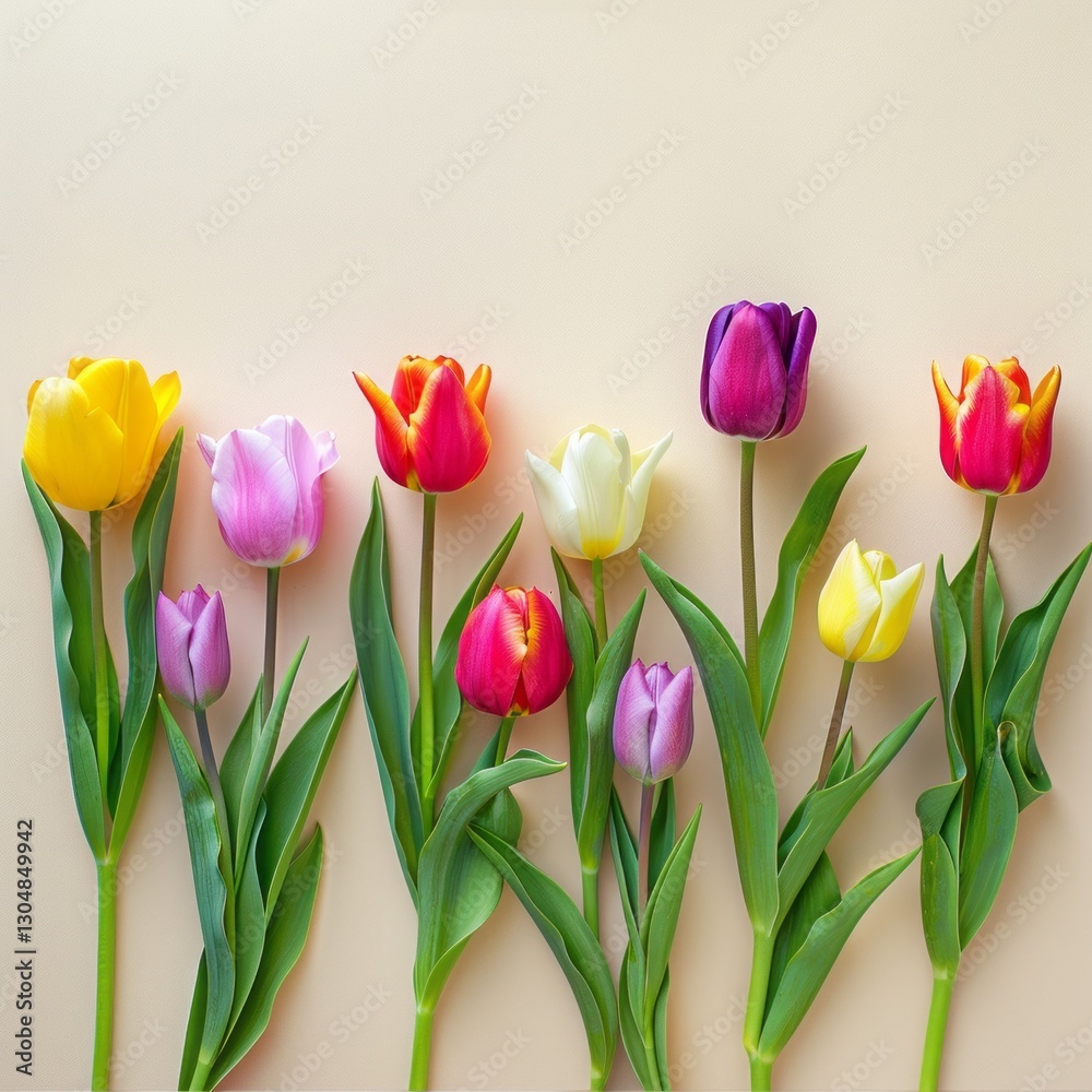 Fototapeta premium multicolored tulips.