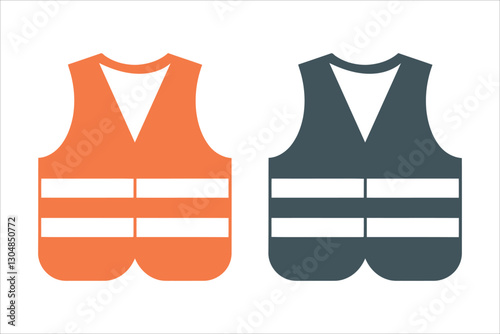 Safety Vest Icon. High Visibility, Reflective, Workwear, Protection, Construction Vector