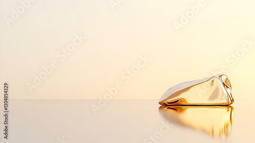 Wallpaper Mural Smooth Golden Object on a Reflective Surface with Warm Background Torontodigital.ca