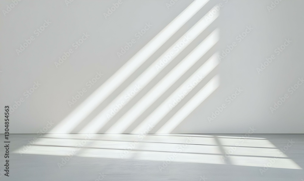 Obraz premium Soft Natural Light Creating Striking Shadow Patterns on White Wall