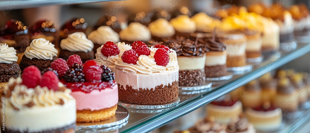 Small cakes in an array of vibrant colors Small cakes in an array of vibrant colors